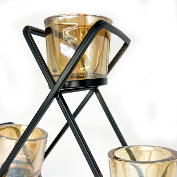 Подсвечник 24,5*9*21см  TS-LFTCNDL   <<Состав:металл,стекло>>