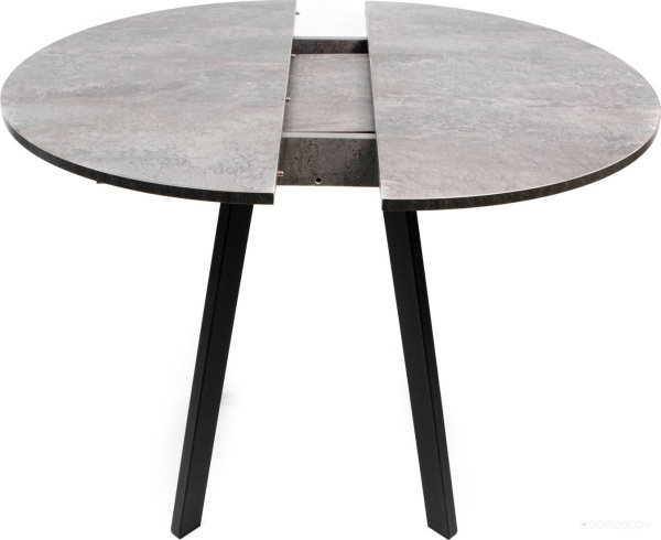 Кухонный стол ВВР Элип (камень темный/черный профиль, ЛДСП)