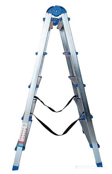 Стремянка 5-ти ступенчатая AZK B5 TwoSide Pro, 2 секции, стальная, оцинкованная LDTH-02.05