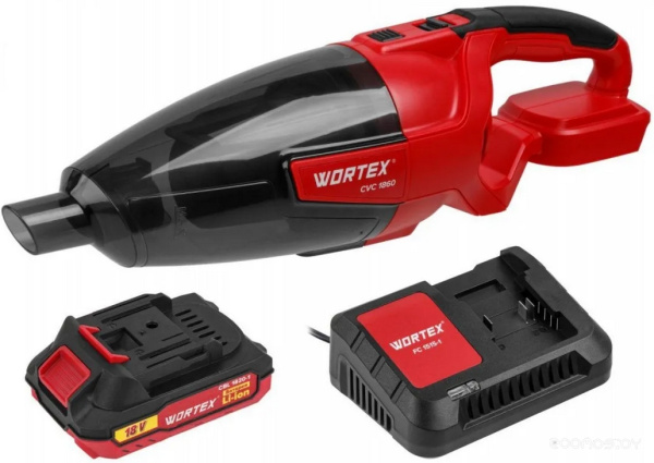 Пылесос Аккум.WORTEX CVC 1860 в кор. SET ALL1 XLT 18 В, автомобильный, 1х2А*ч, 
